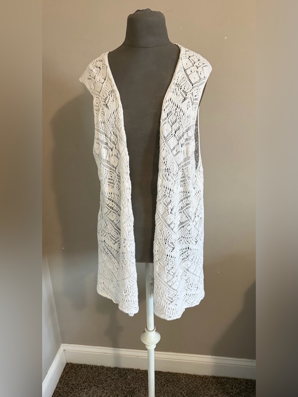 Open front longline cardigan vest size XL
